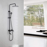 3-in-1 Stainless Steel Outdoor Shower System with Rainfall Shower Handheld Spray and Foot Wash