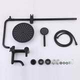 3-in-1 Stainless Steel Outdoor Shower System with Rainfall Shower Handheld Spray and Foot Wash