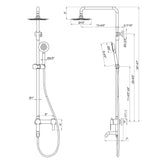 3-Function 304 Stainless Steel Wall-Mounted Outdoor Shower System