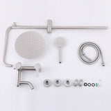 3-in-1 Stainless Steel Outdoor Shower System with Rainfall Shower Handheld Spray and Foot Wash