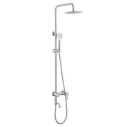 3-in-1 Stainless Steel Outdoor Shower System with Rainfall Shower Handheld Spray and Foot Wash