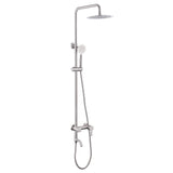 3-in-1 Stainless Steel Outdoor Shower System with Rainfall Shower Handheld Spray and Foot Wash