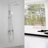 3-in-1 Stainless Steel Outdoor Shower System with Rainfall Shower Handheld Spray and Foot Wash