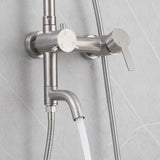 3-in-1 Stainless Steel Outdoor Shower System with Rainfall Shower Handheld Spray and Foot Wash