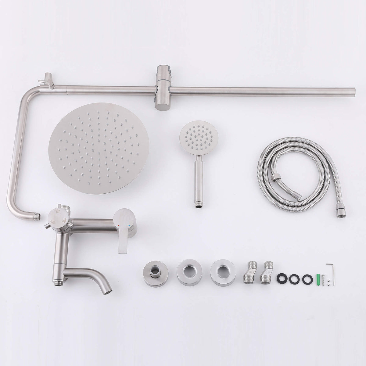 3-Function 304 Stainless Steel Wall-Mounted Outdoor Shower System