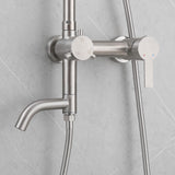 3-Function 304 Stainless Steel Wall-Mounted Outdoor Shower System