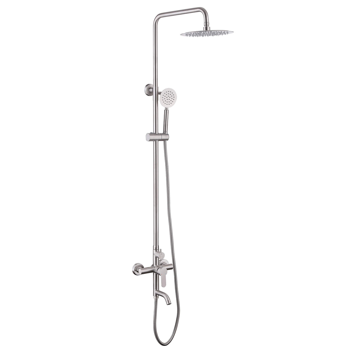 3-in-1 Outdoor Shower Set Adjustable Handheld, Rainfall & Foot Wash