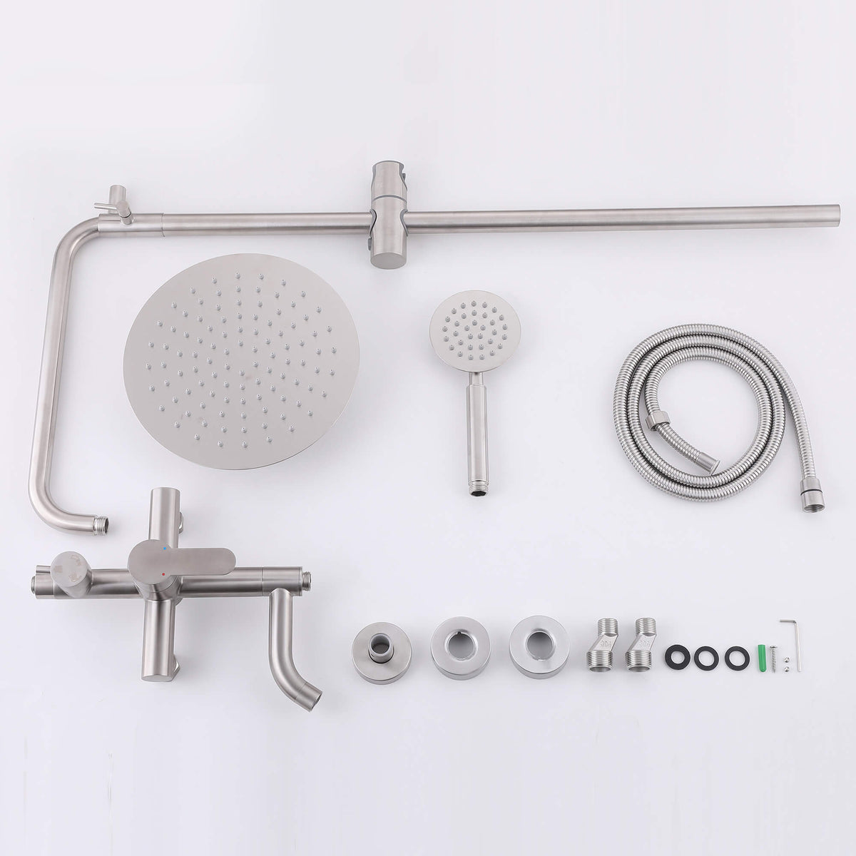 3-in-1 Outdoor Shower Set Adjustable Handheld, Rainfall & Foot Wash
