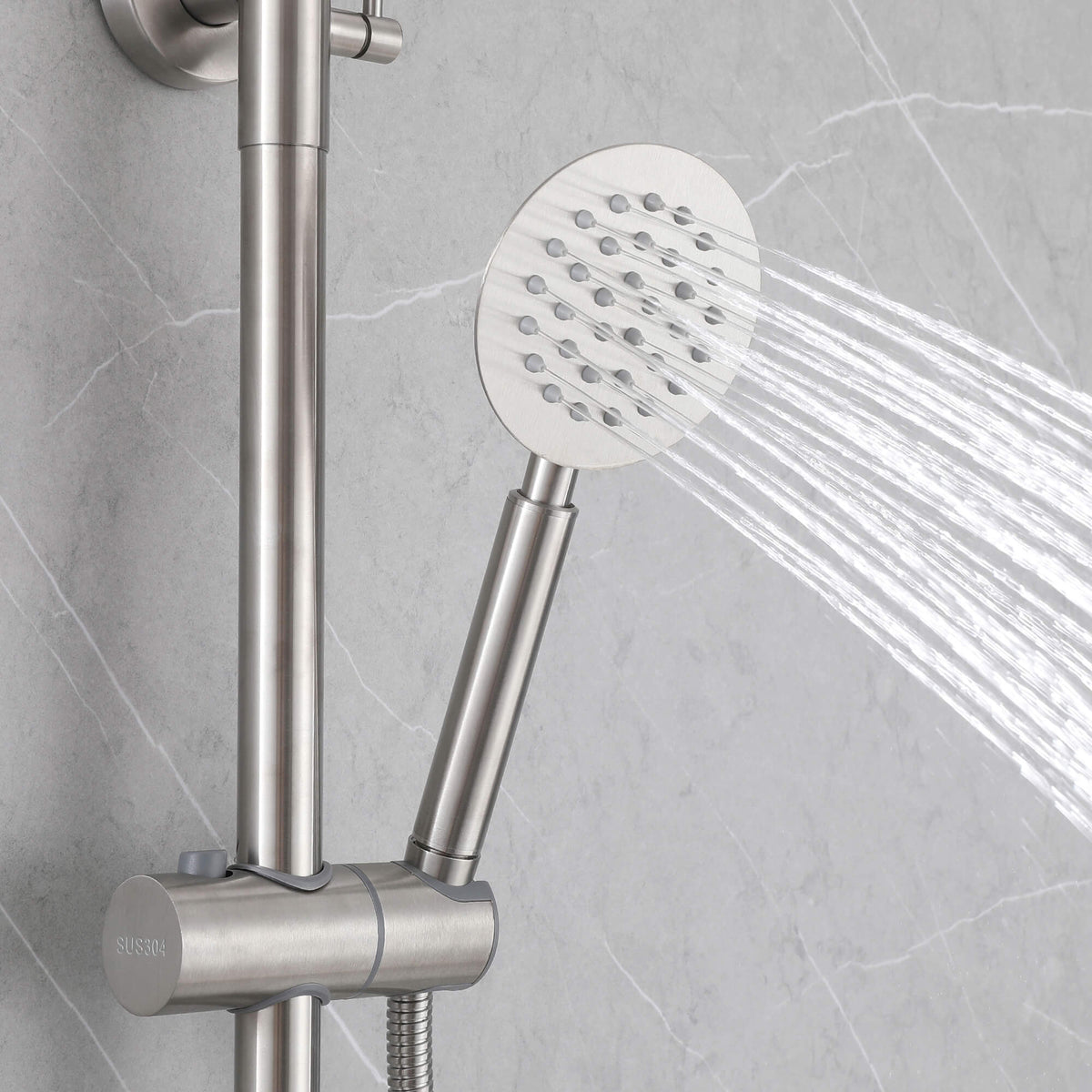 3-in-1 Outdoor Shower Set Adjustable Handheld, Rainfall & Foot Wash