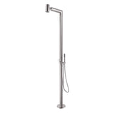 Freestanding Outdoor Shower with Handheld Sprayer 304 Stainless Steel Poolside Patio Shower System