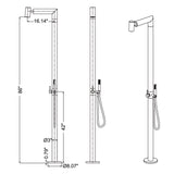 Freestanding Outdoor Shower with Handheld Sprayer 304 Stainless Steel Poolside Patio Shower System