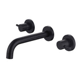 High Flow Wall-Mounted Tub Filler with Rough-In Valve 304 Stainless Steel Dual Handle Bathtub Faucet