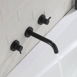 High Flow Wall-Mounted Tub Filler with Rough-In Valve 304 Stainless Steel Dual Handle Bathtub Faucet