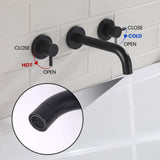High Flow Wall-Mounted Tub Filler with Rough-In Valve 304 Stainless Steel Dual Handle Bathtub Faucet