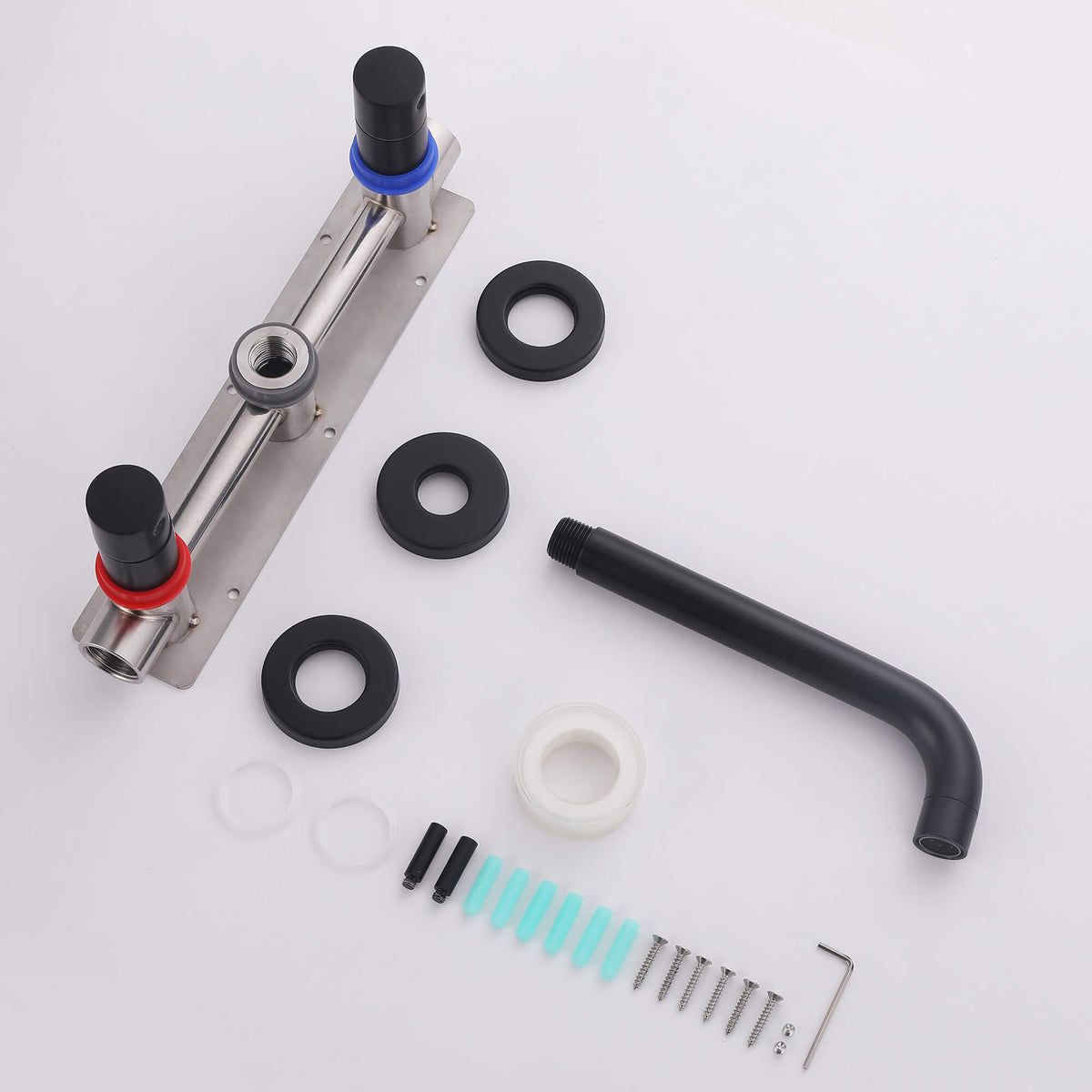 High-Flow Wall-Mounted Tub Filler with Dual Handles