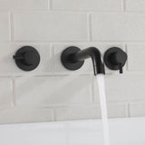 High Flow Wall-Mounted Tub Filler with Rough-In Valve 304 Stainless Steel Dual Handle Bathtub Faucet