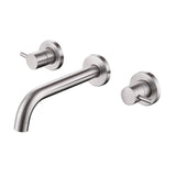 High Flow Wall-Mounted Tub Filler with Rough-In Valve 304 Stainless Steel Dual Handle Bathtub Faucet