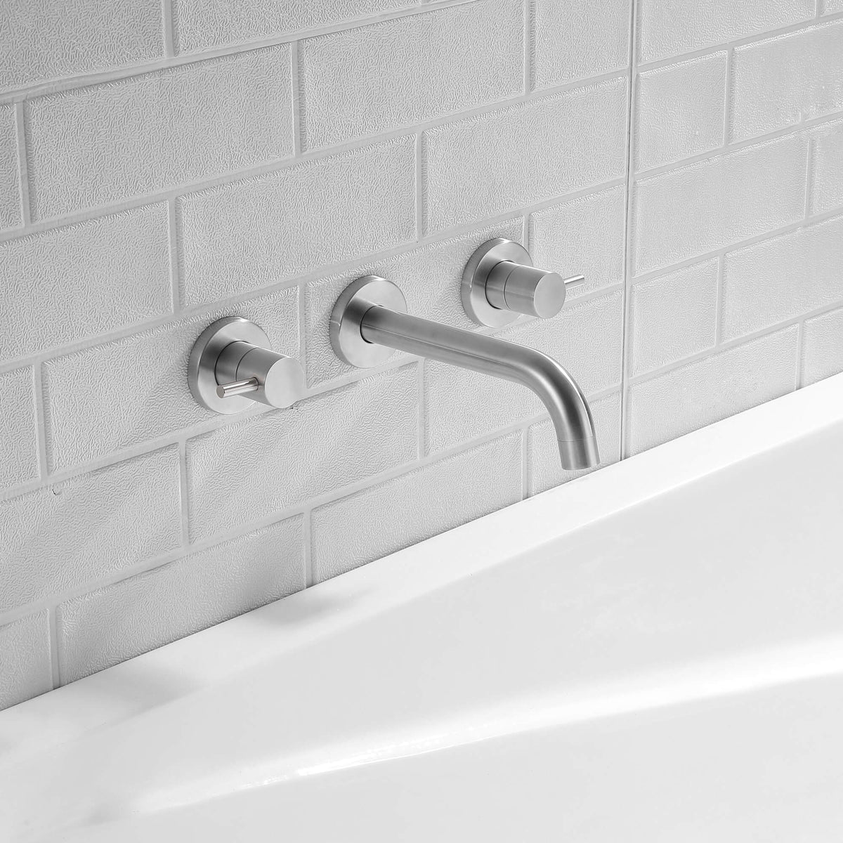 High-Flow Wall-Mounted Tub Filler with Dual Handles