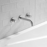 High Flow Wall-Mounted Tub Filler with Rough-In Valve 304 Stainless Steel Dual Handle Bathtub Faucet