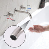 High Flow Wall-Mounted Tub Filler with Rough-In Valve 304 Stainless Steel Dual Handle Bathtub Faucet