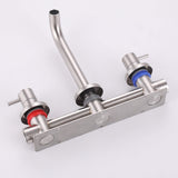 High Flow Wall-Mounted Tub Filler with Rough-In Valve 304 Stainless Steel Dual Handle Bathtub Faucet