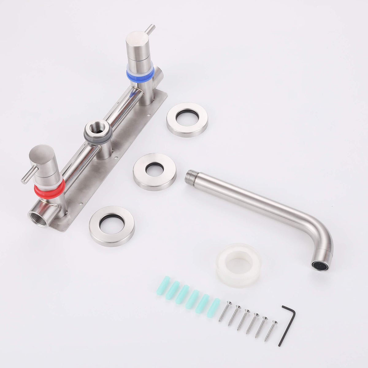 High-Flow Wall-Mounted Tub Filler with Dual Handles