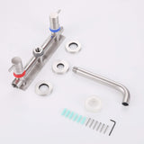 High Flow Wall-Mounted Tub Filler with Rough-In Valve 304 Stainless Steel Dual Handle Bathtub Faucet