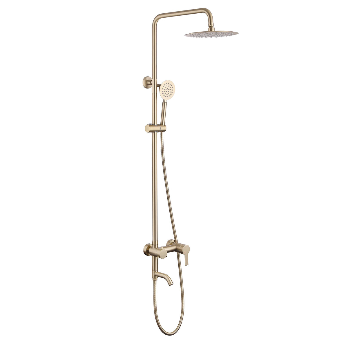 3-Function 304 Stainless Steel Wall-Mounted Outdoor Shower System
