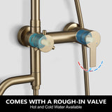 3-Function 304 Stainless Steel Wall-Mounted Outdoor Shower System