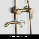 3-Function 304 Stainless Steel Wall-Mounted Outdoor Shower System