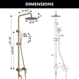3-Function 304 Stainless Steel Wall-Mounted Outdoor Shower System