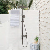 3-in-1 Stainless Steel Outdoor Shower System with Rainfall Shower Handheld Spray and Foot Wash
