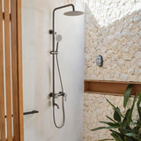 3-in-1 Stainless Steel Outdoor Shower System with Rainfall Shower Handheld Spray and Foot Wash