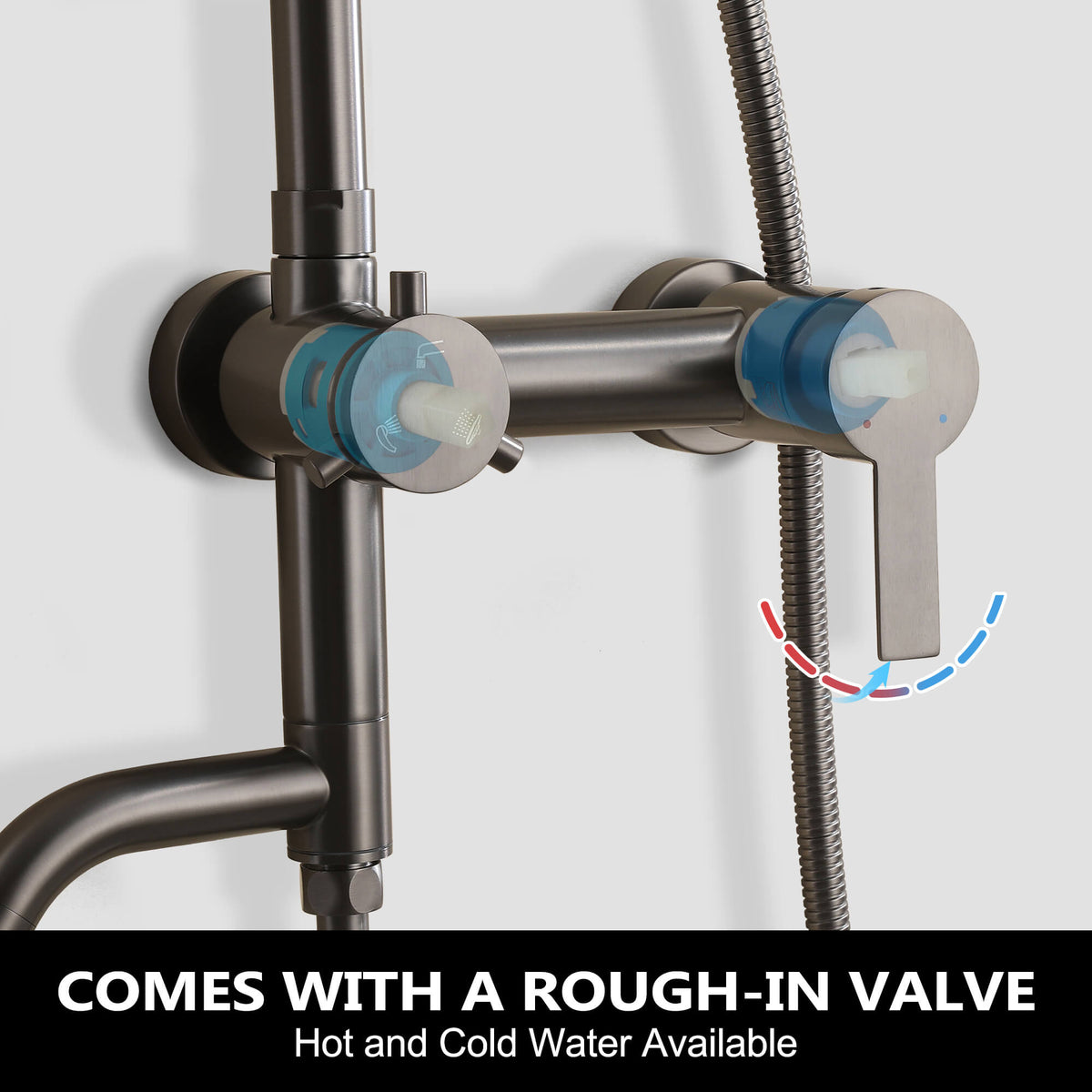 3-Function 304 Stainless Steel Wall-Mounted Outdoor Shower System
