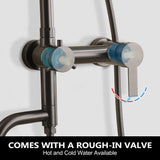 3-Function 304 Stainless Steel Wall-Mounted Outdoor Shower System