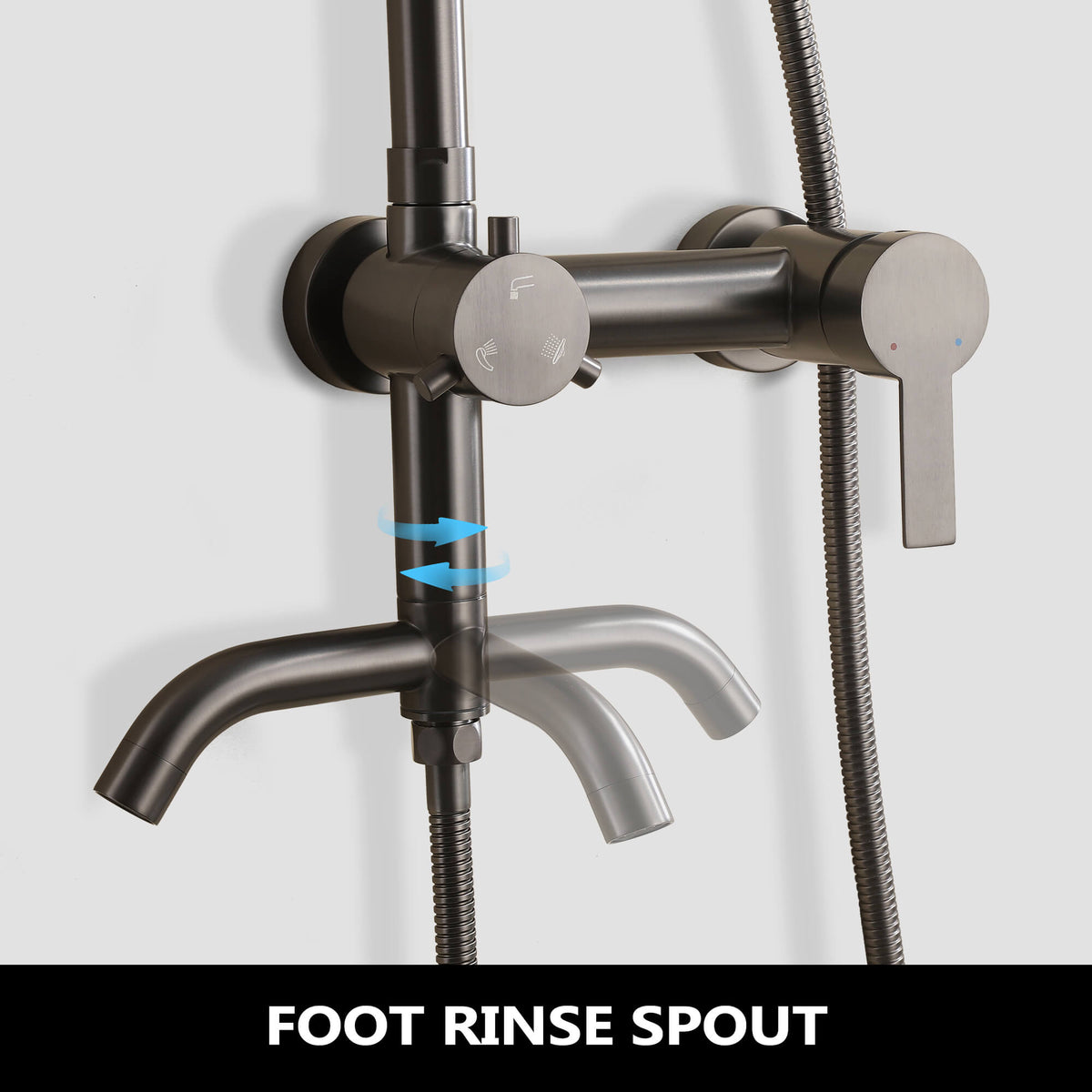 3-Function 304 Stainless Steel Wall-Mounted Outdoor Shower System