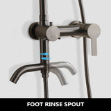 3-Function 304 Stainless Steel Wall-Mounted Outdoor Shower System