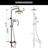 3-Function 304 Stainless Steel Wall-Mounted Outdoor Shower System