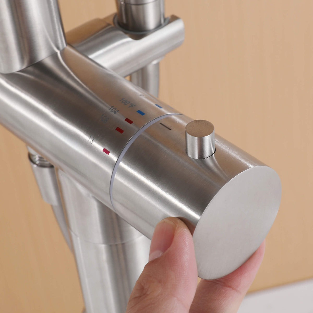 Thermostatic Freestanding Bathtub Faucet 316 Stainless Steel with Hand Shower