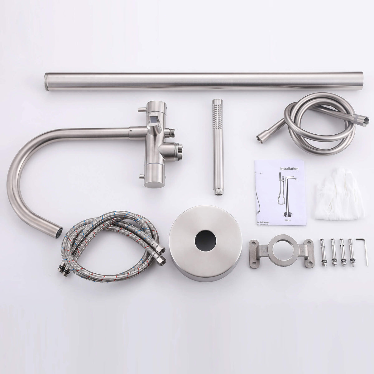 Thermostatic Freestanding Bathtub Faucet 316 Stainless Steel with Hand Shower
