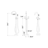 Thermostatic Freestanding Bathtub Faucet 316 Stainless Steel with Hand Shower