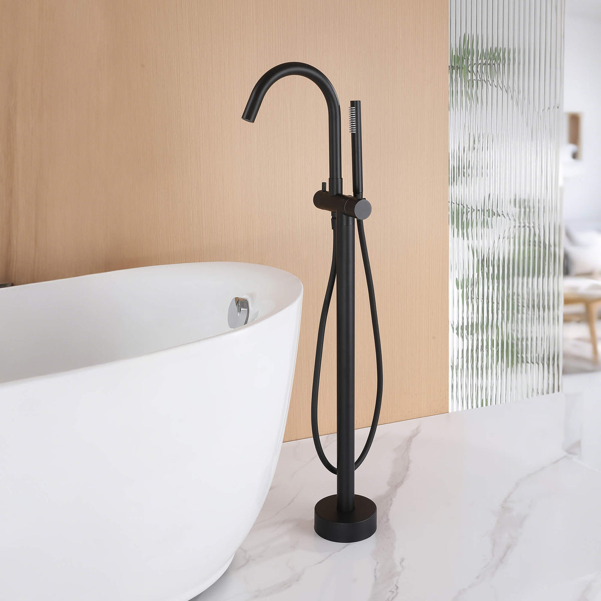 Thermostatic Freestanding Bathtub Faucet 316 Stainless Steel with Hand Shower