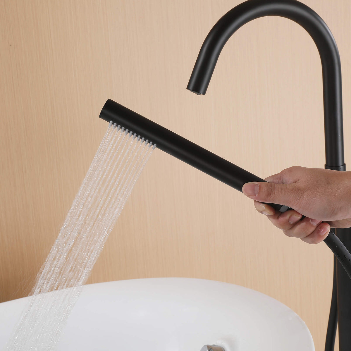 Thermostatic Freestanding Bathtub Faucet 316 Stainless Steel with Hand Shower