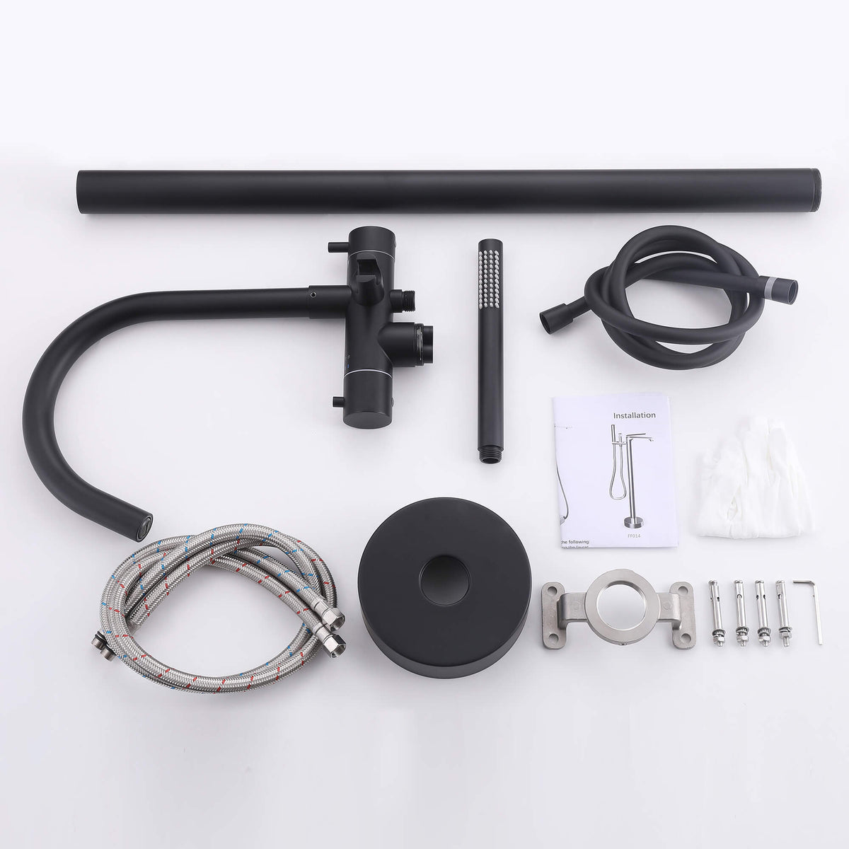 Thermostatic Freestanding Bathtub Faucet 316 Stainless Steel with Hand Shower