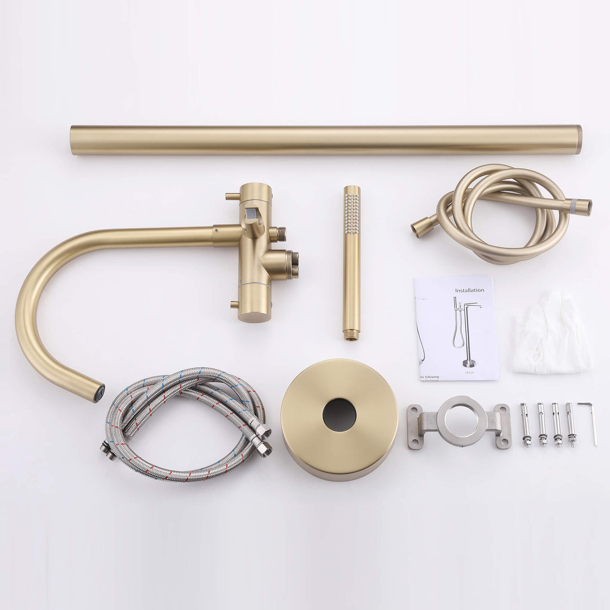 Thermostatic Freestanding Bathtub Faucet 316 Stainless Steel with Hand Shower