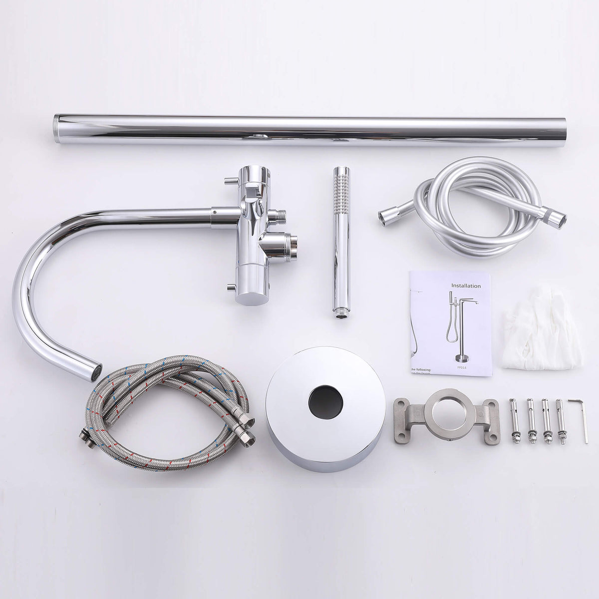 Thermostatic Freestanding Bathtub Faucet 316 Stainless Steel with Hand Shower