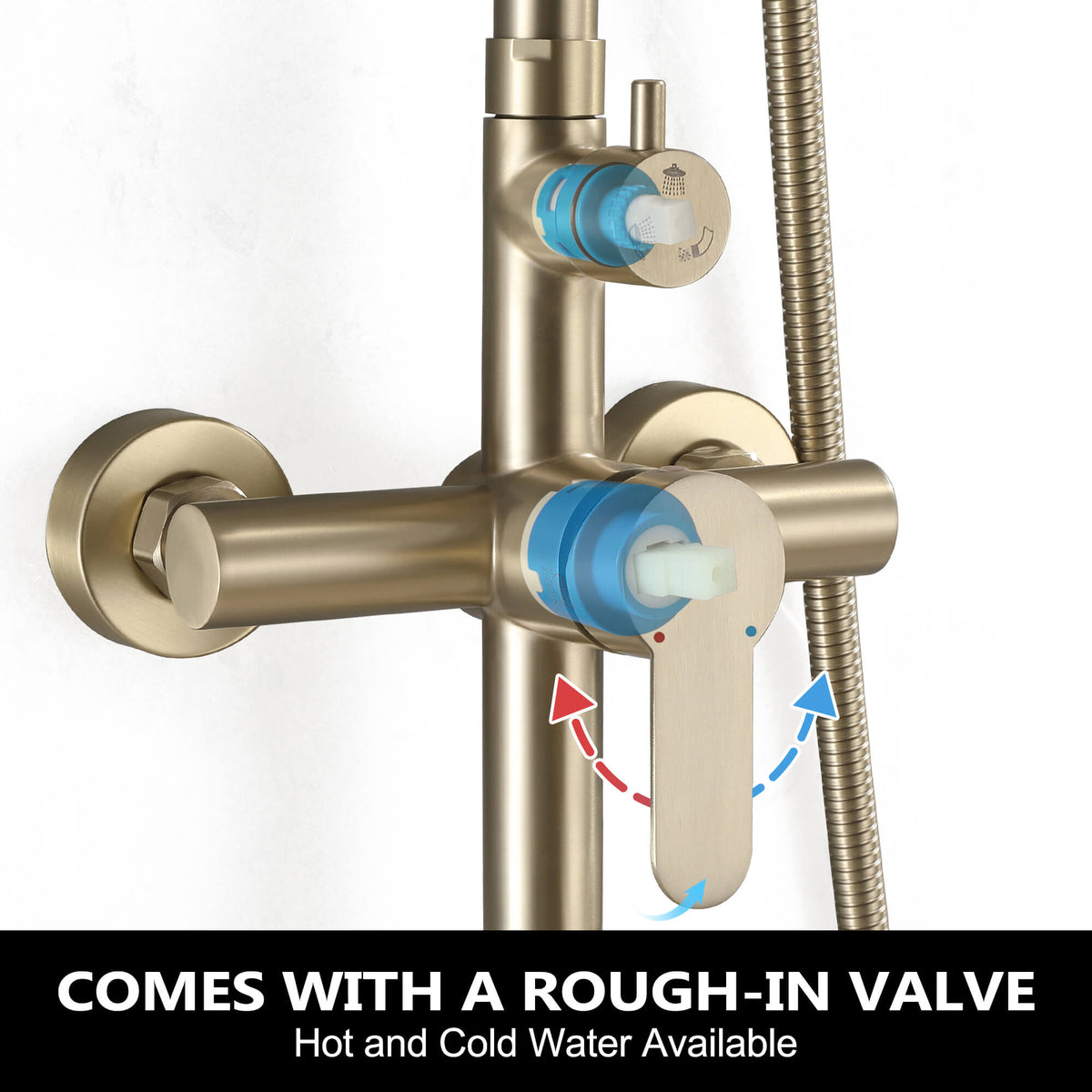 3-in-1 Outdoor Shower Set Adjustable Handheld, Rainfall & Foot Wash