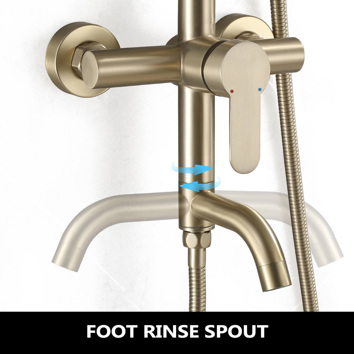 3-in-1 Outdoor Shower Set Adjustable Handheld, Rainfall & Foot Wash