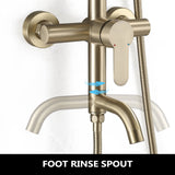 3-in-1 Outdoor Shower Set Adjustable Handheld, Rainfall & Foot Wash