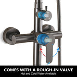 3-in-1 Outdoor Shower Set Adjustable Handheld, Rainfall & Foot Wash